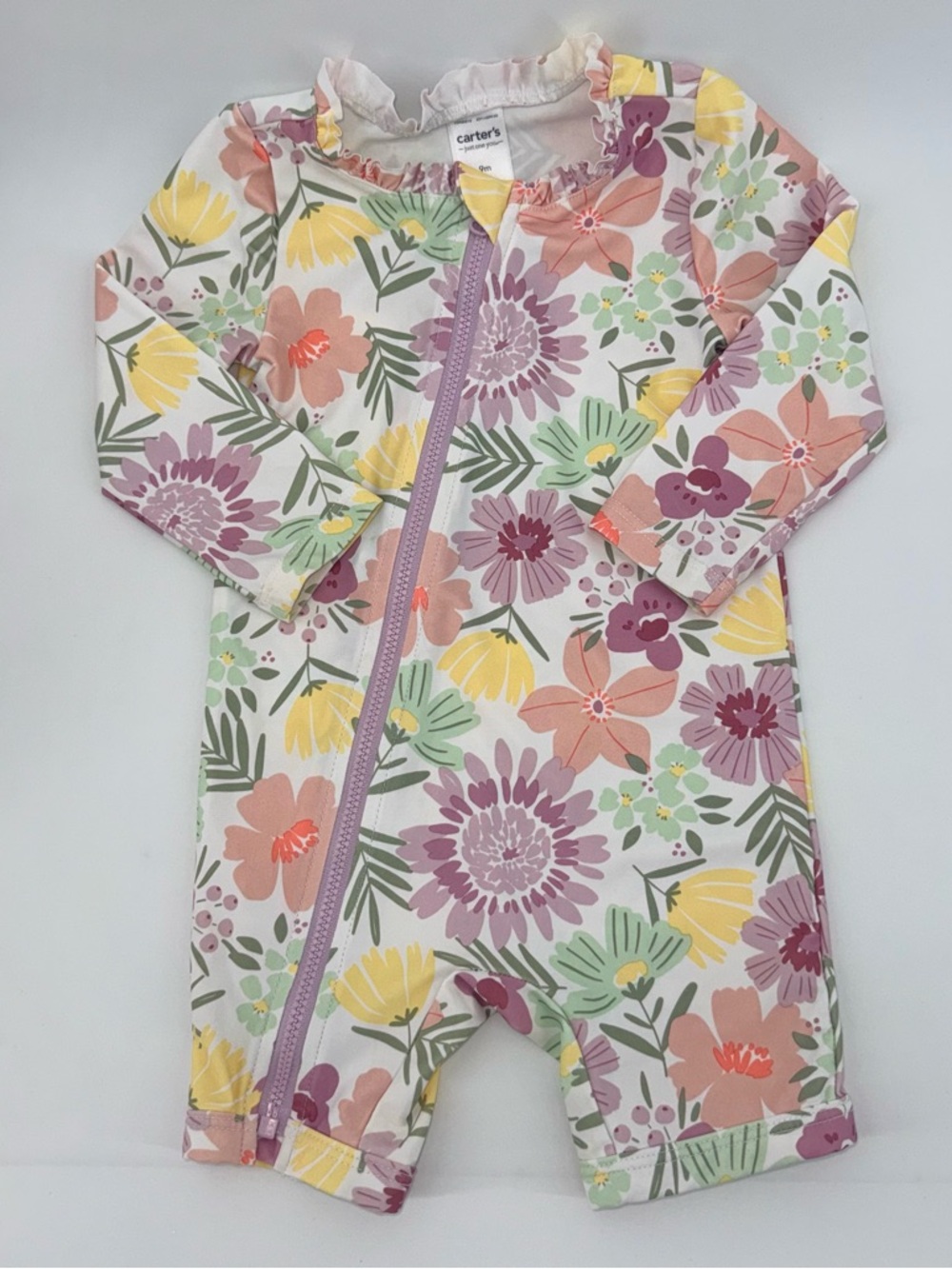 Carter's Just One You Floral Zip-Front Baby Girl Rash Guard